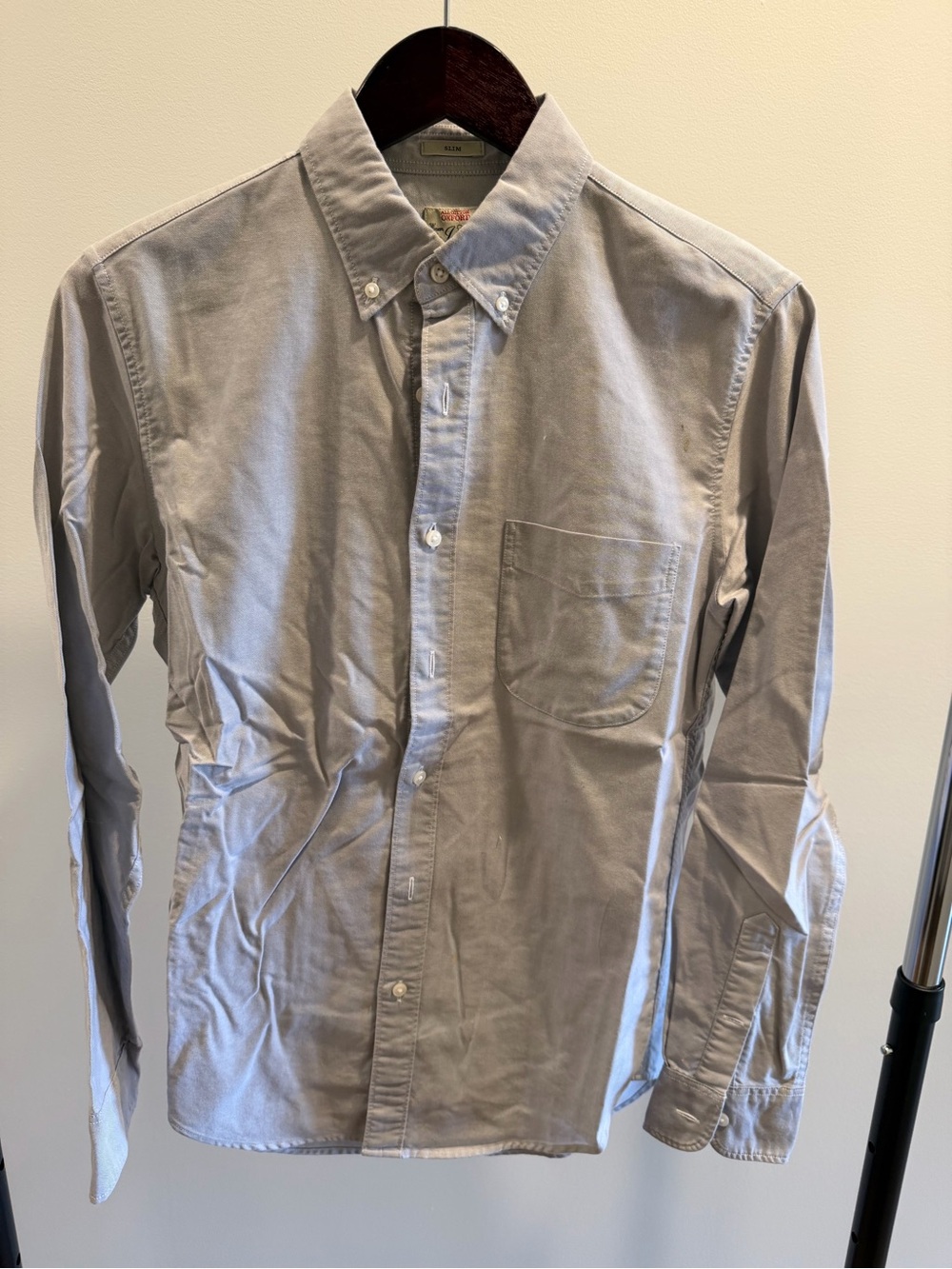 J. Crew Light Gray Button-Down Oxford Shirt